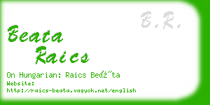 beata raics business card